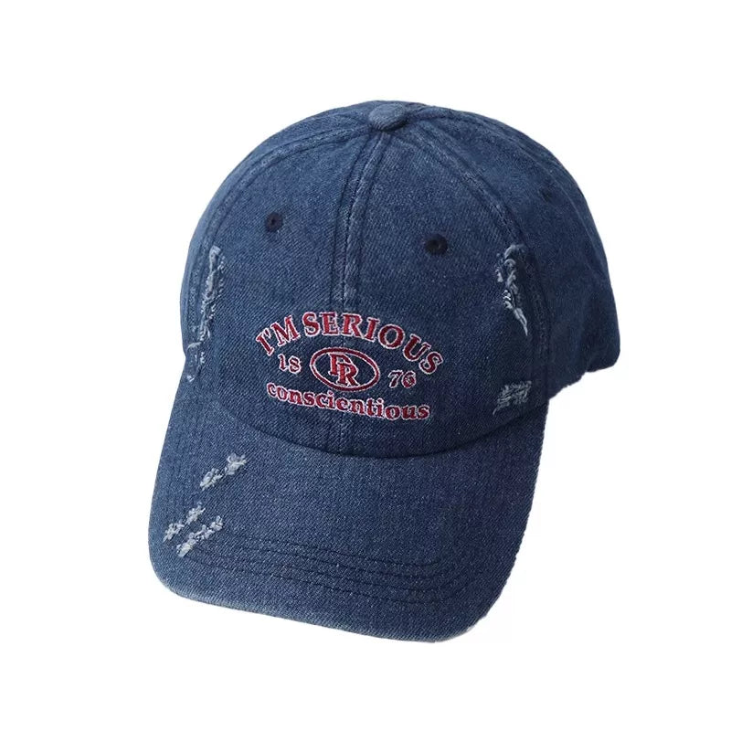 Embroidered Distressed Baseball Cap