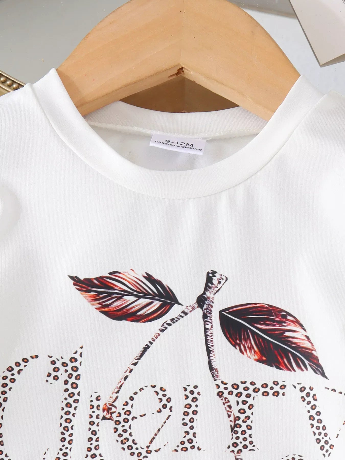 Children's Cherry Leopard Tee and Flare Pants Set