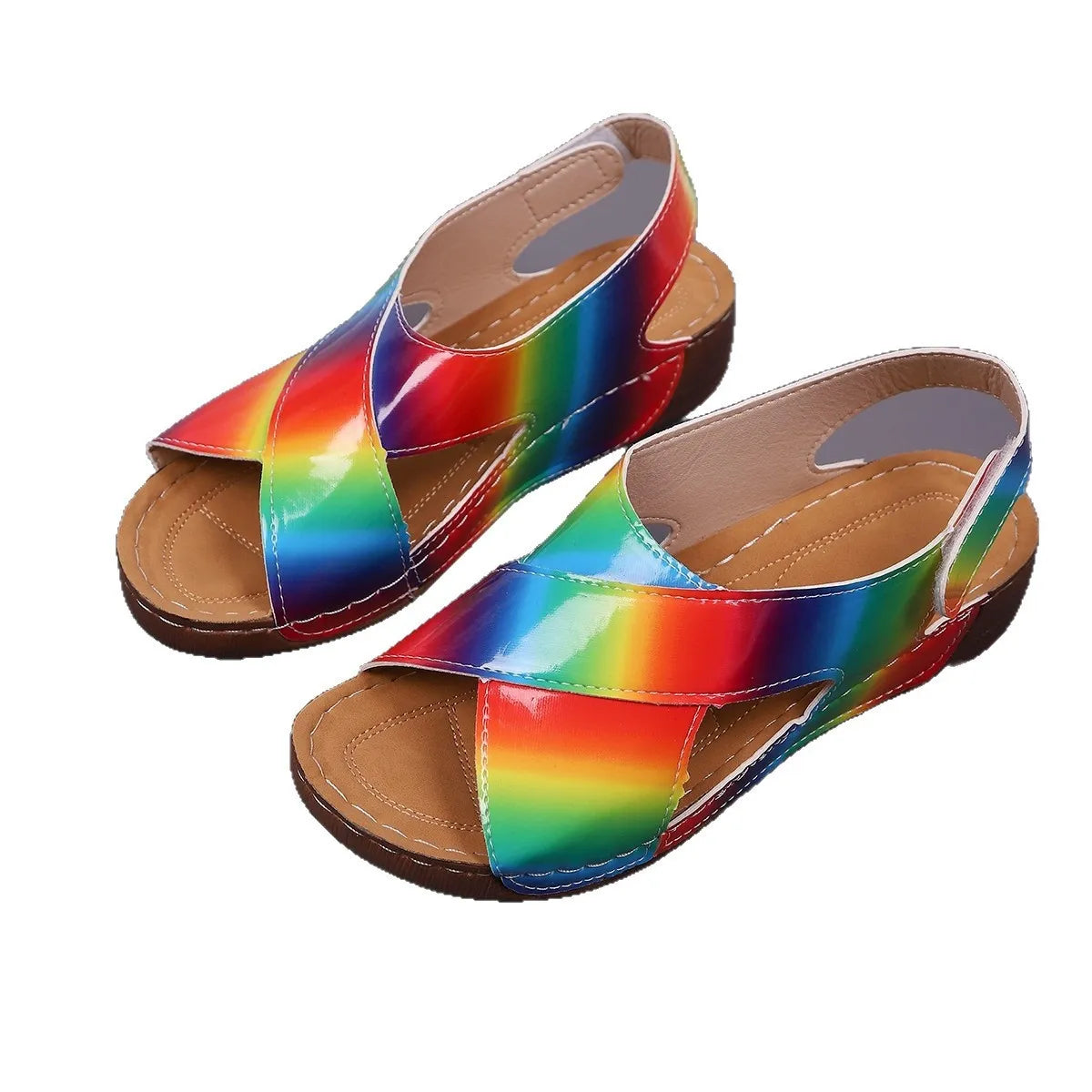 Colorful Cutout Wedge Sandals
