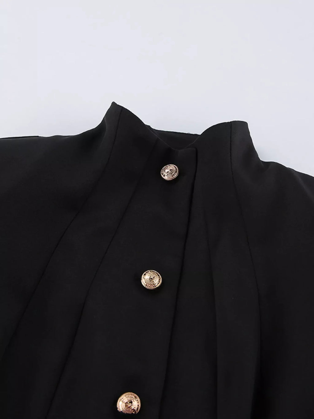 Elegant Stand Collar Blazer and Mini Skirt Set
