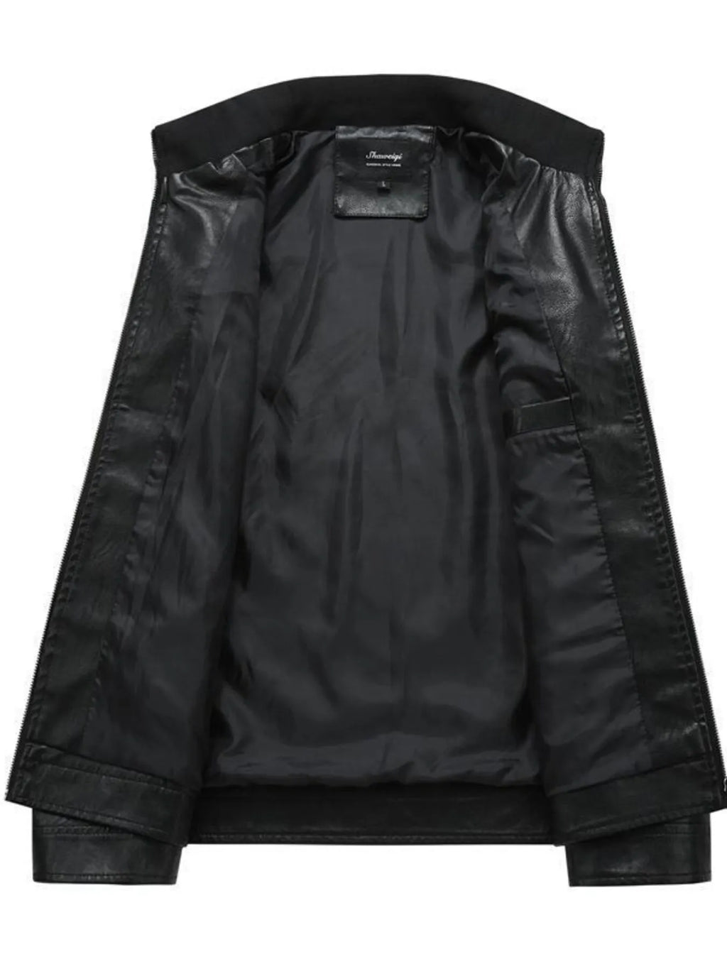 Men's Plus Size Zip Up Leather Moto Jacket