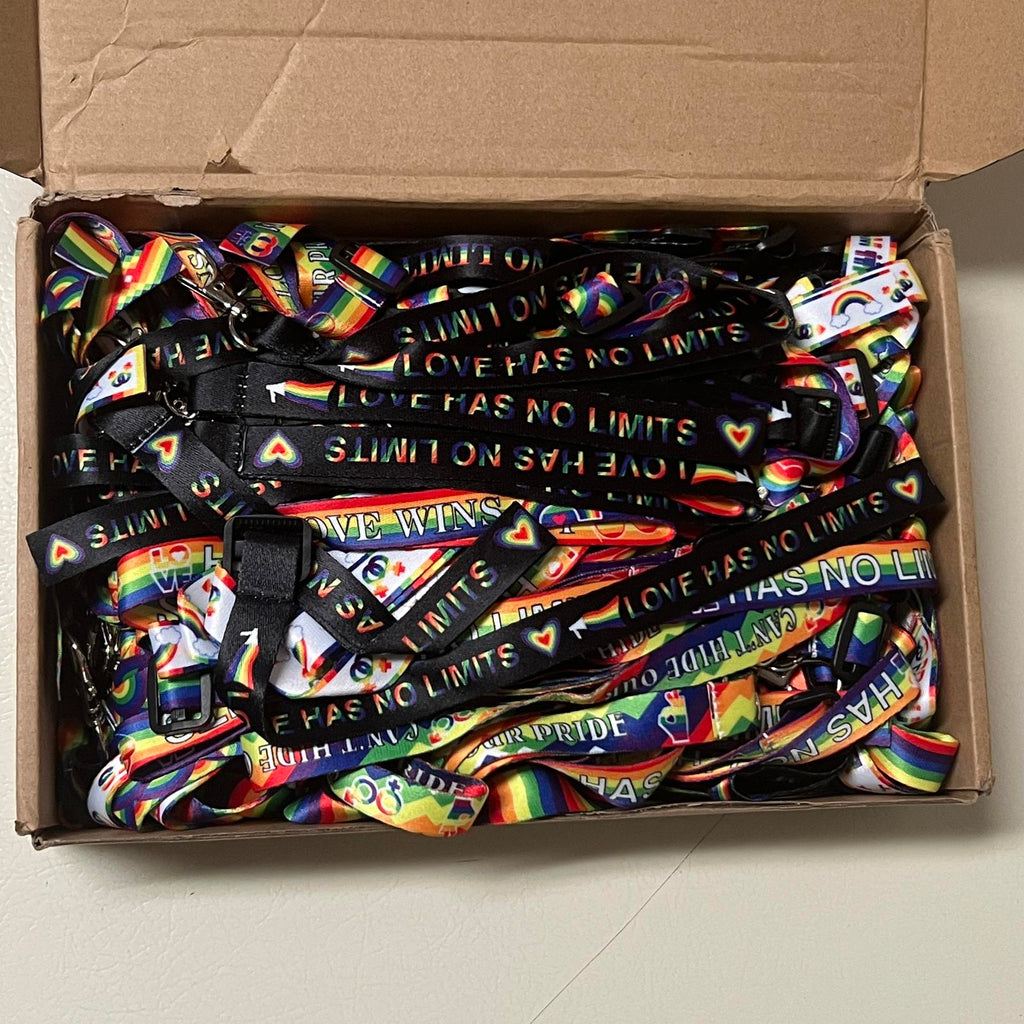 200 Pcs Rainbow Pride Wristlet and Keychains Bulk