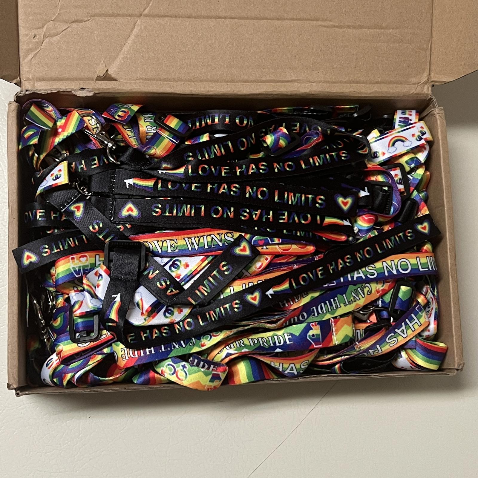 200 Pcs Rainbow Pride Wristlet and Keychains Bulk