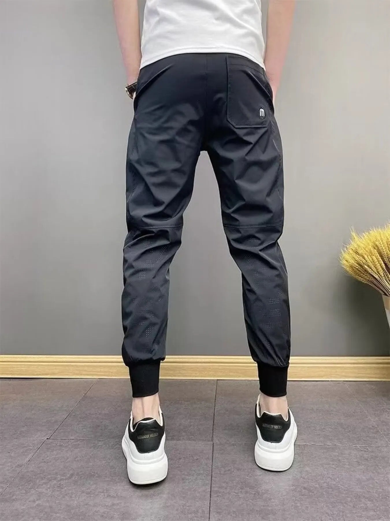 Men's Plus Size Slim-Fit Ankle-Cuffed Pants