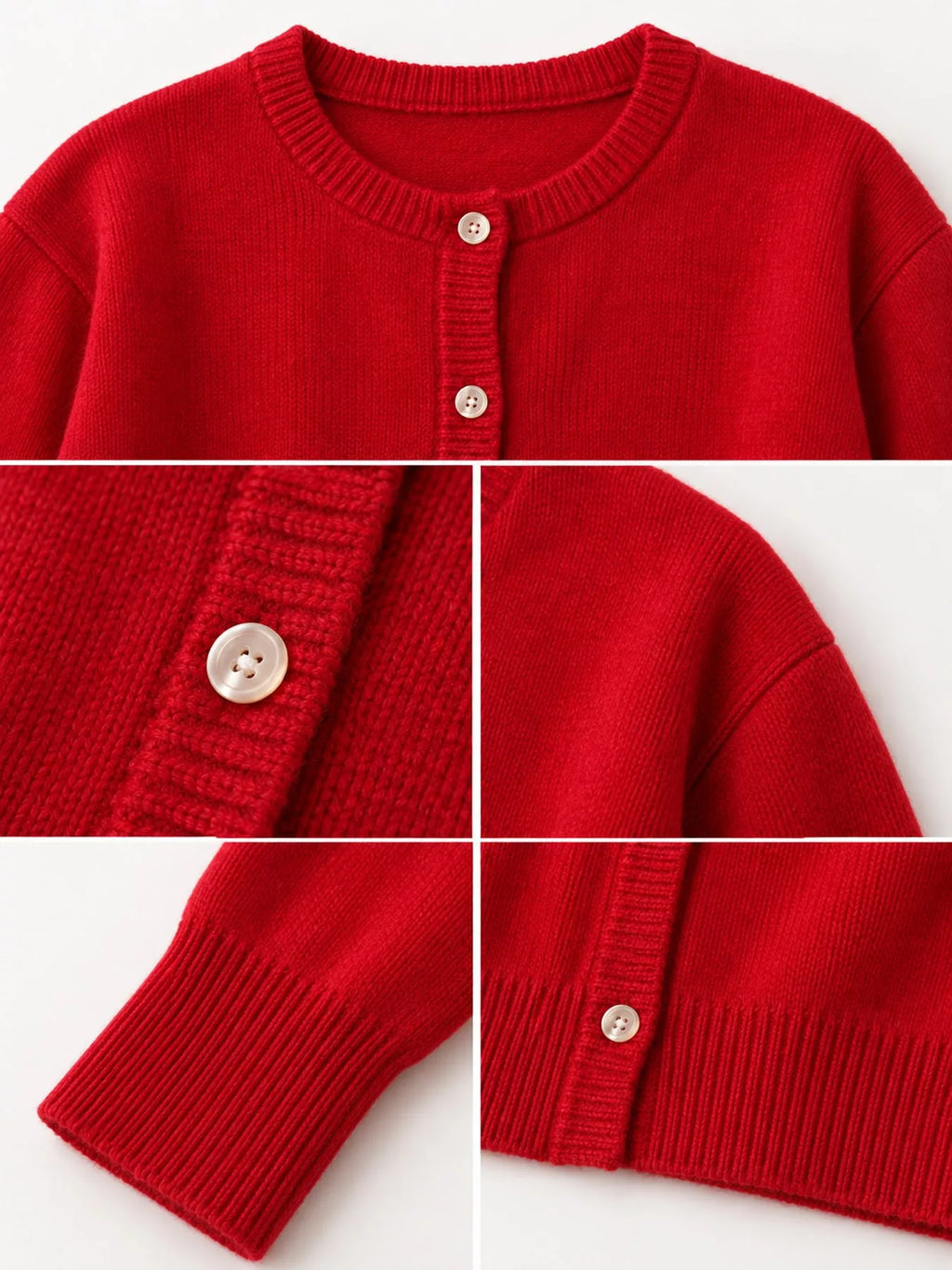 Crew Neck Button-Down Knit Cardigan