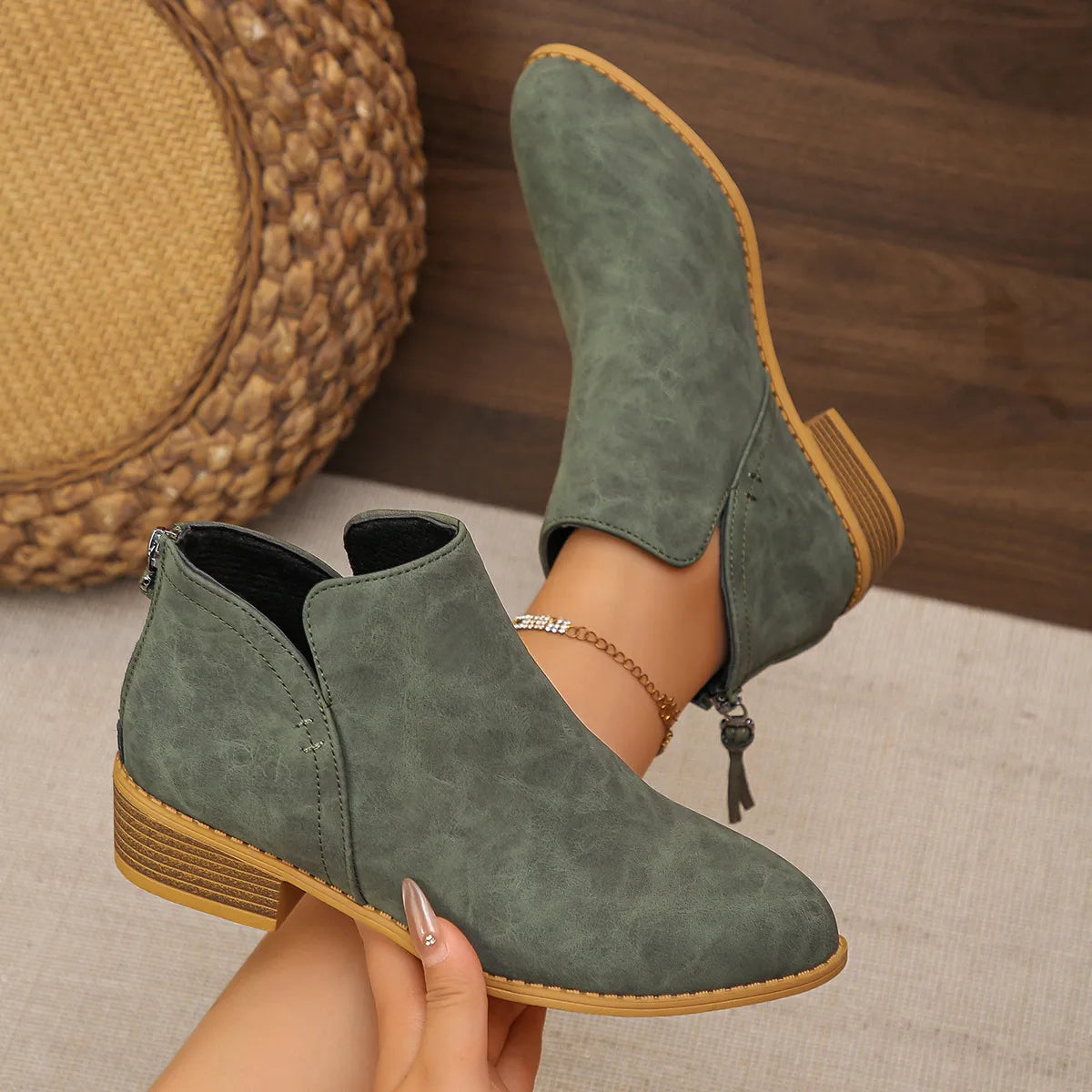 Classic Block Heel Ankle Boots