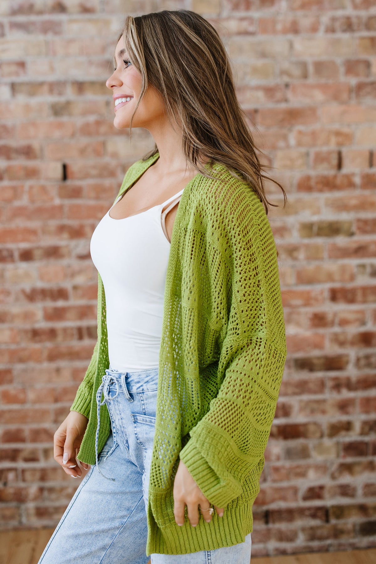 Crochet Knit Oversize Open Front Cardigan