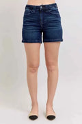 High Waist Back Flap Pocket Denim Shorts – Plus Size