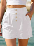 Button Fly High Waist Shorts