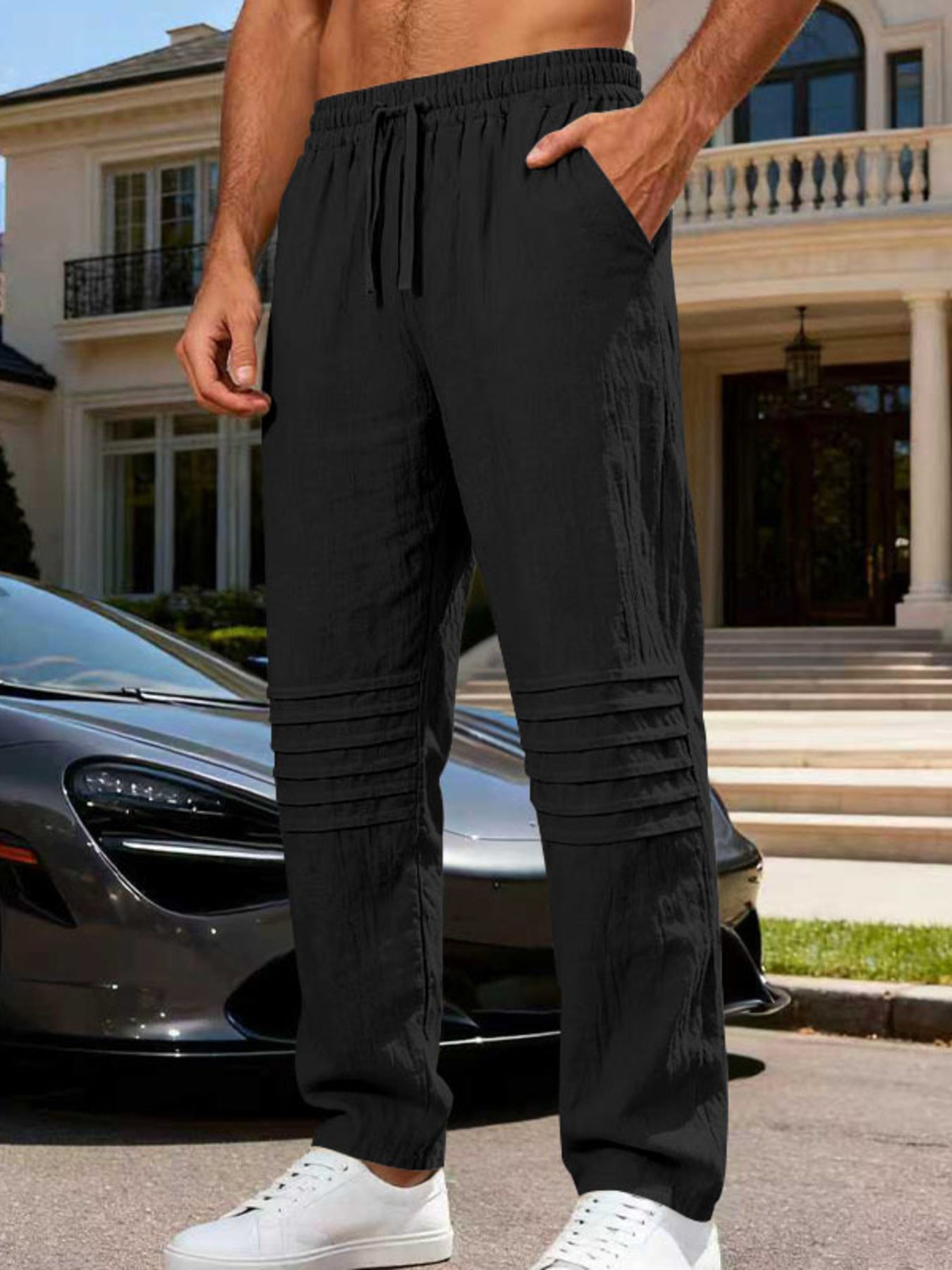 Men's Full Size Casual Drawstring Pants Plus Size