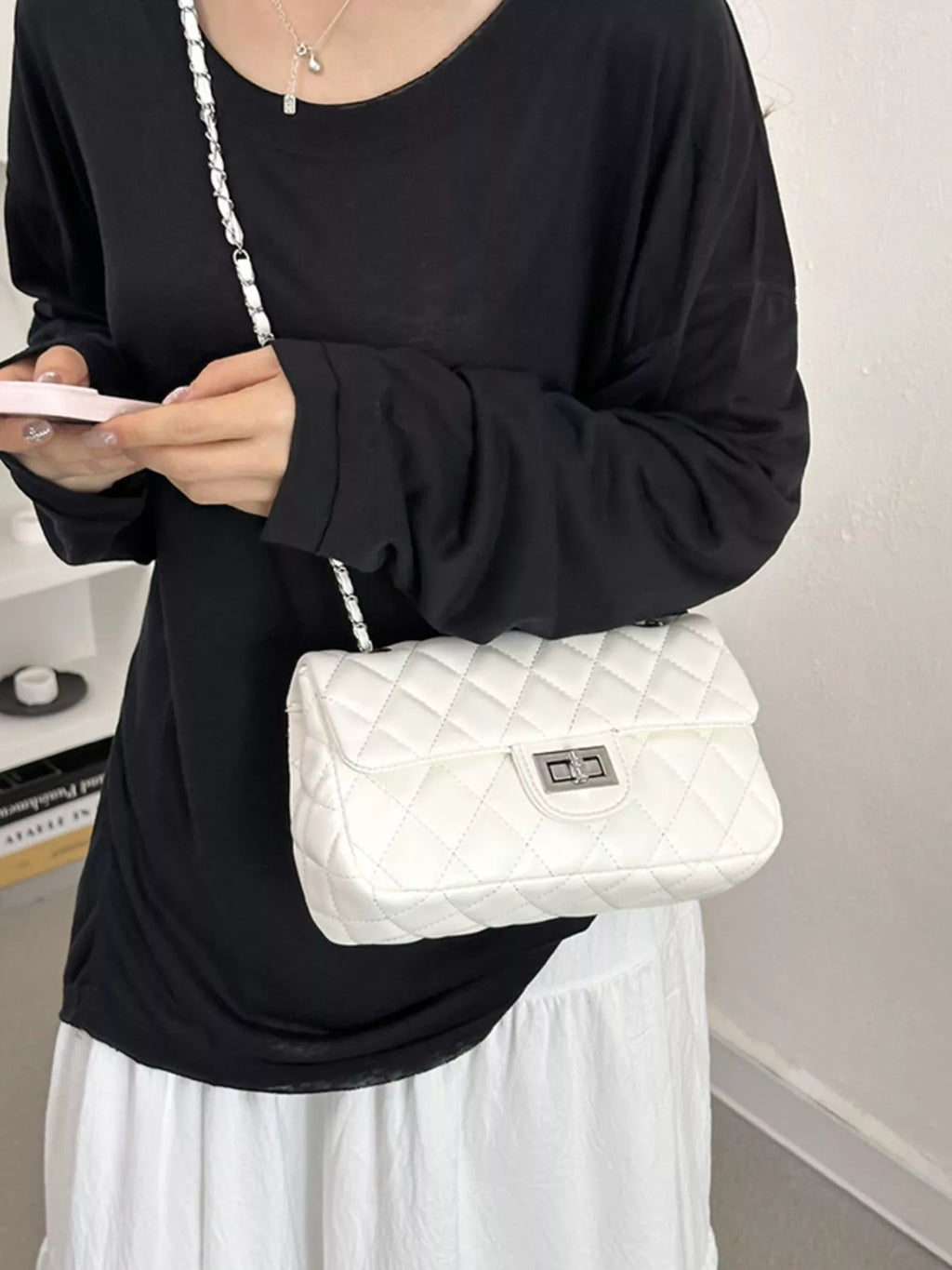Quilted Chain Crossbody Bag