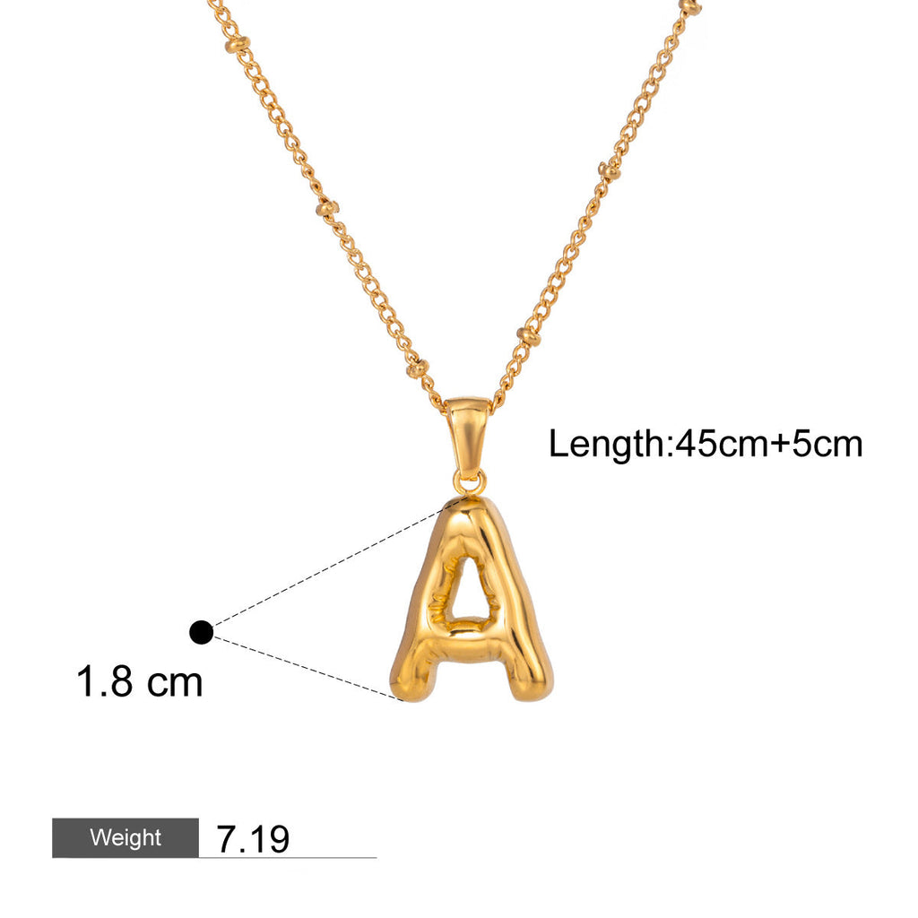 18K gold birthstone with letter design elegant necklace