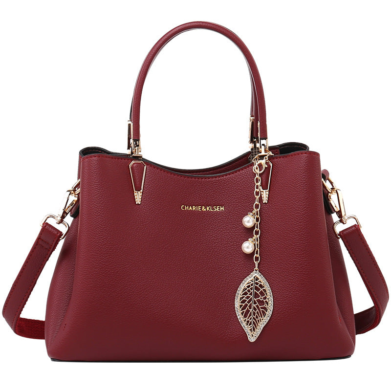 Top-Handle Leather Handbag