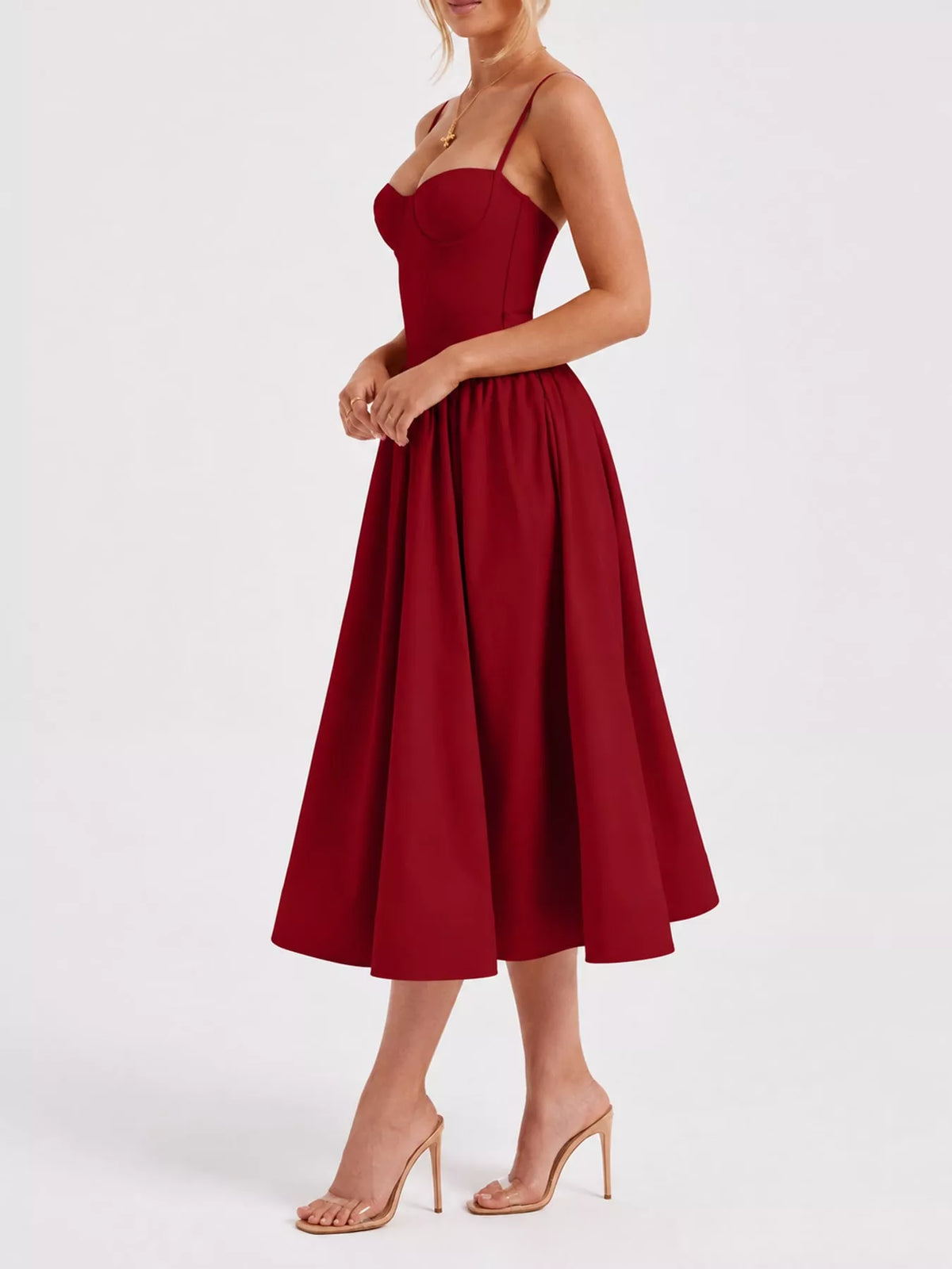 Sweetheart Neck Midi Cami Dress
