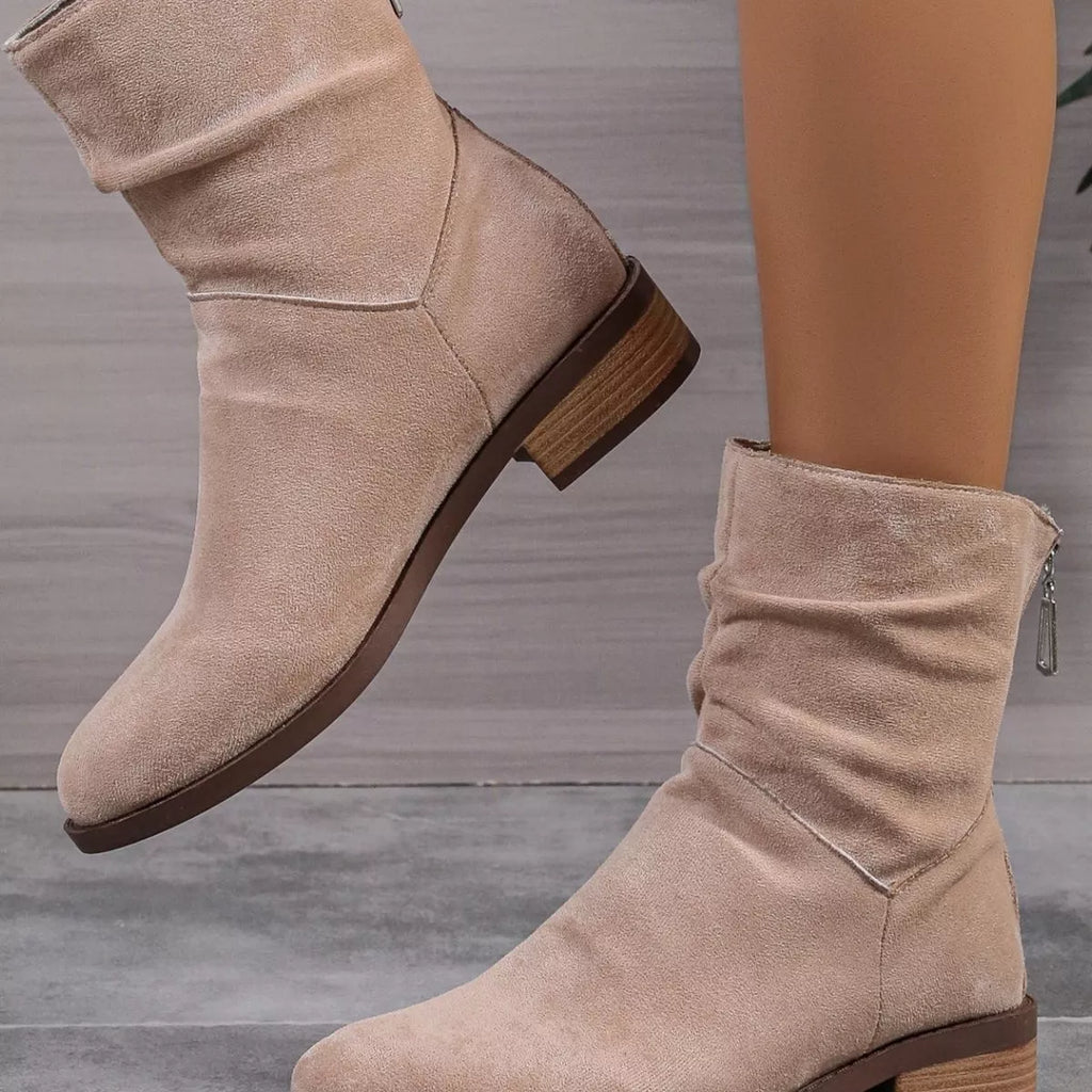 Point Toe Block Heels Boots