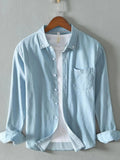 Men's Full Size Button Up Long Sleeve Denim Shirt Plus Size