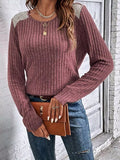 Ribbed Long Sleeve Knit Top