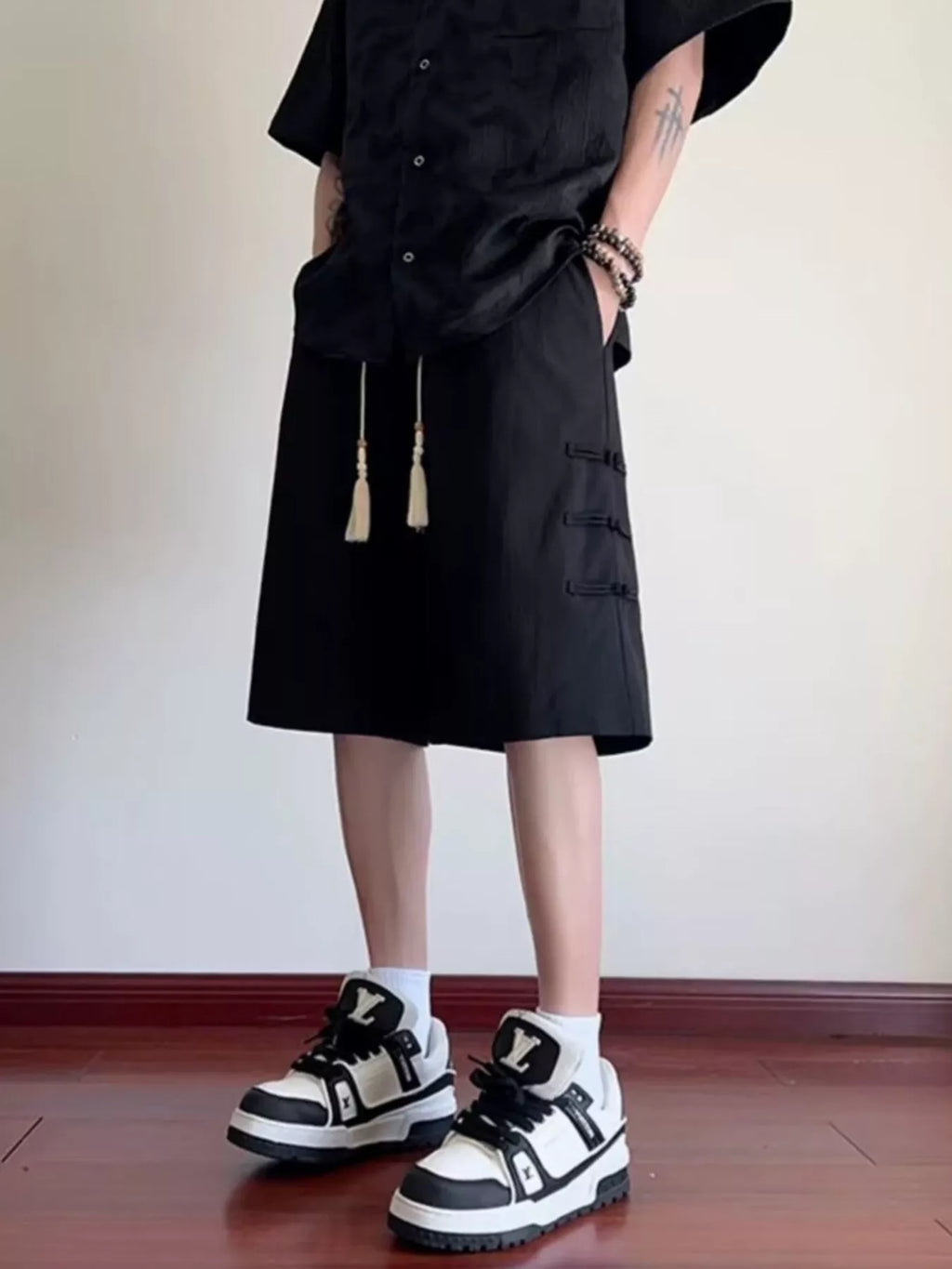 Men's Plus Size Wide-Leg Shorts