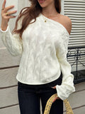 Cable Knit Boat Neck Sweater