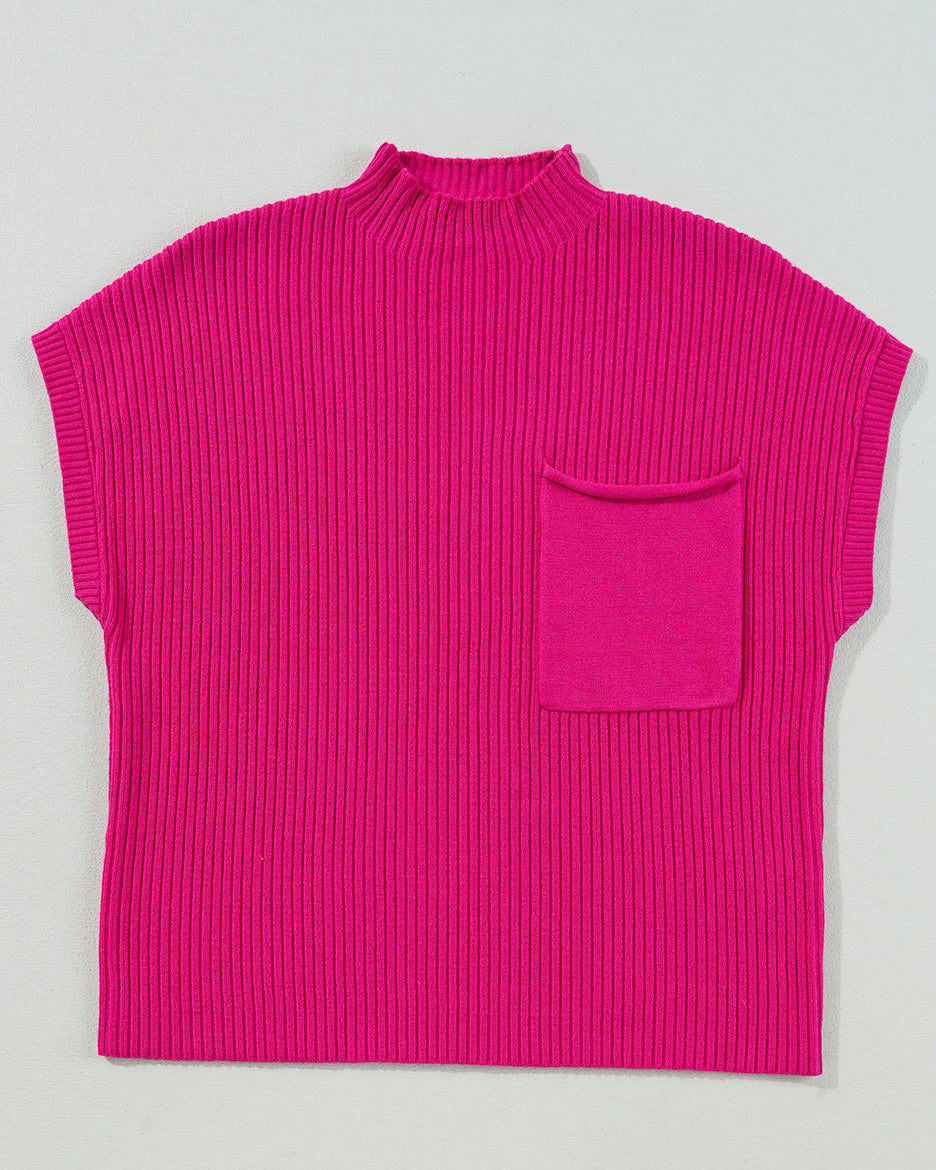 Ayla Short Sleeve Sweater - Bright Pink