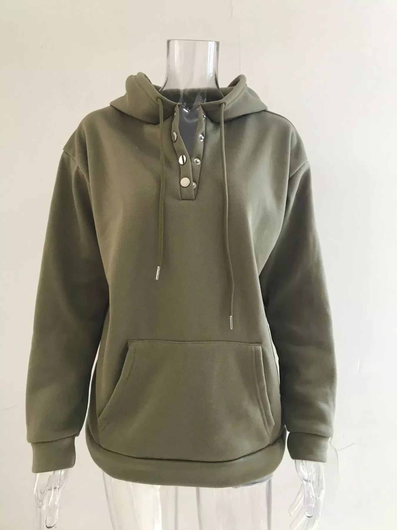Full Size Kangaroo Pocket Drawstring Long Sleeve Hoodie Plus Size