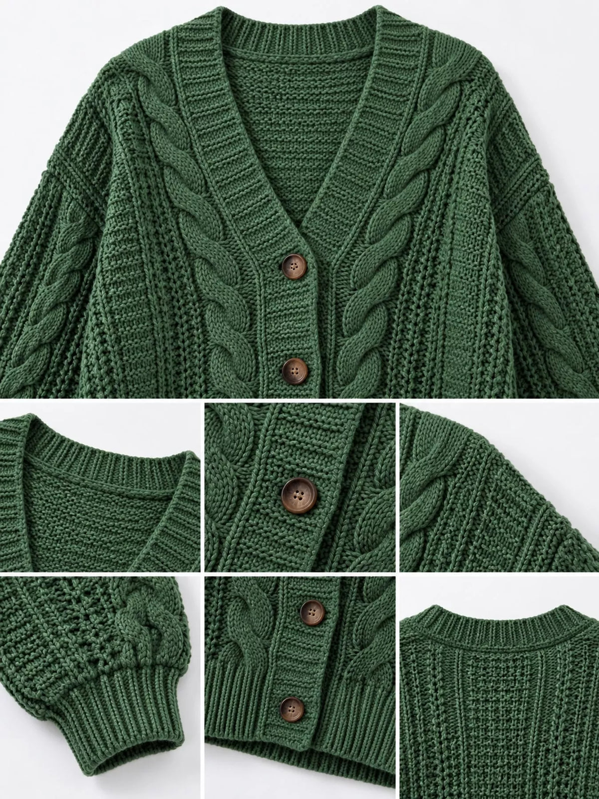 Cable Knit Button-Down Cardigan