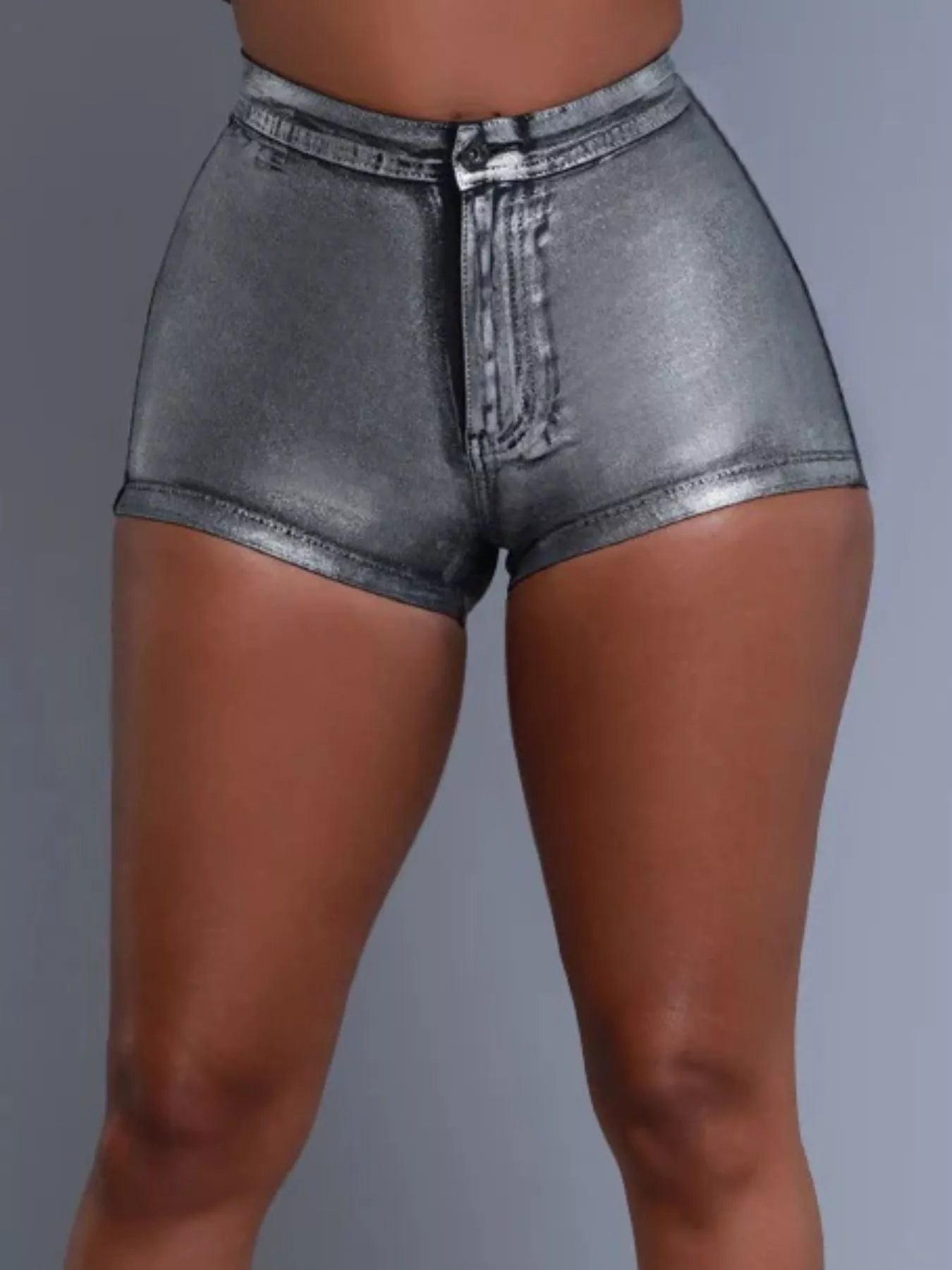 Shiny Slim Stretch High-Waisted Shorts