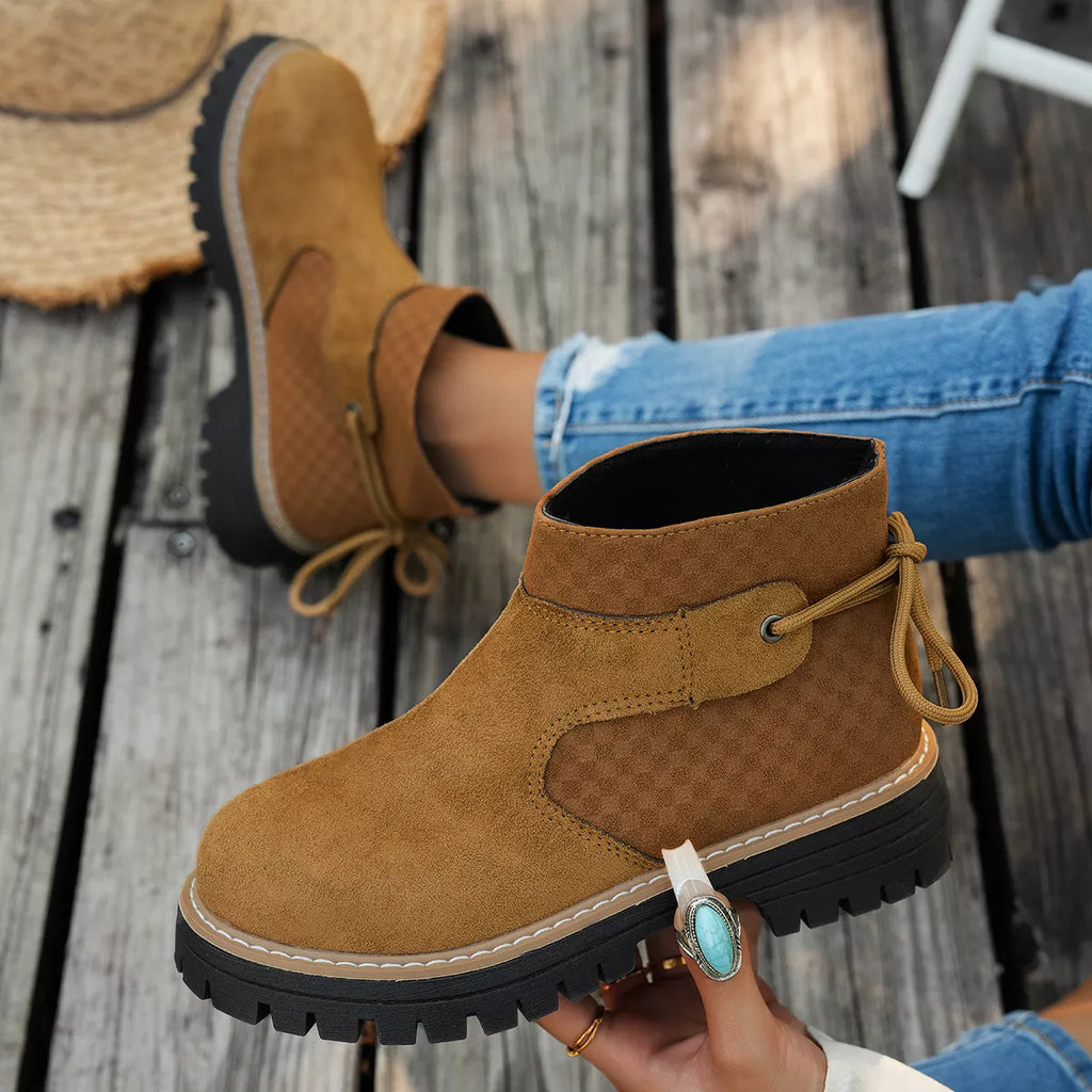 Round Toe Platform Boots
