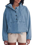 Casual Hooded Kangaroo Pocket Denim Jacket