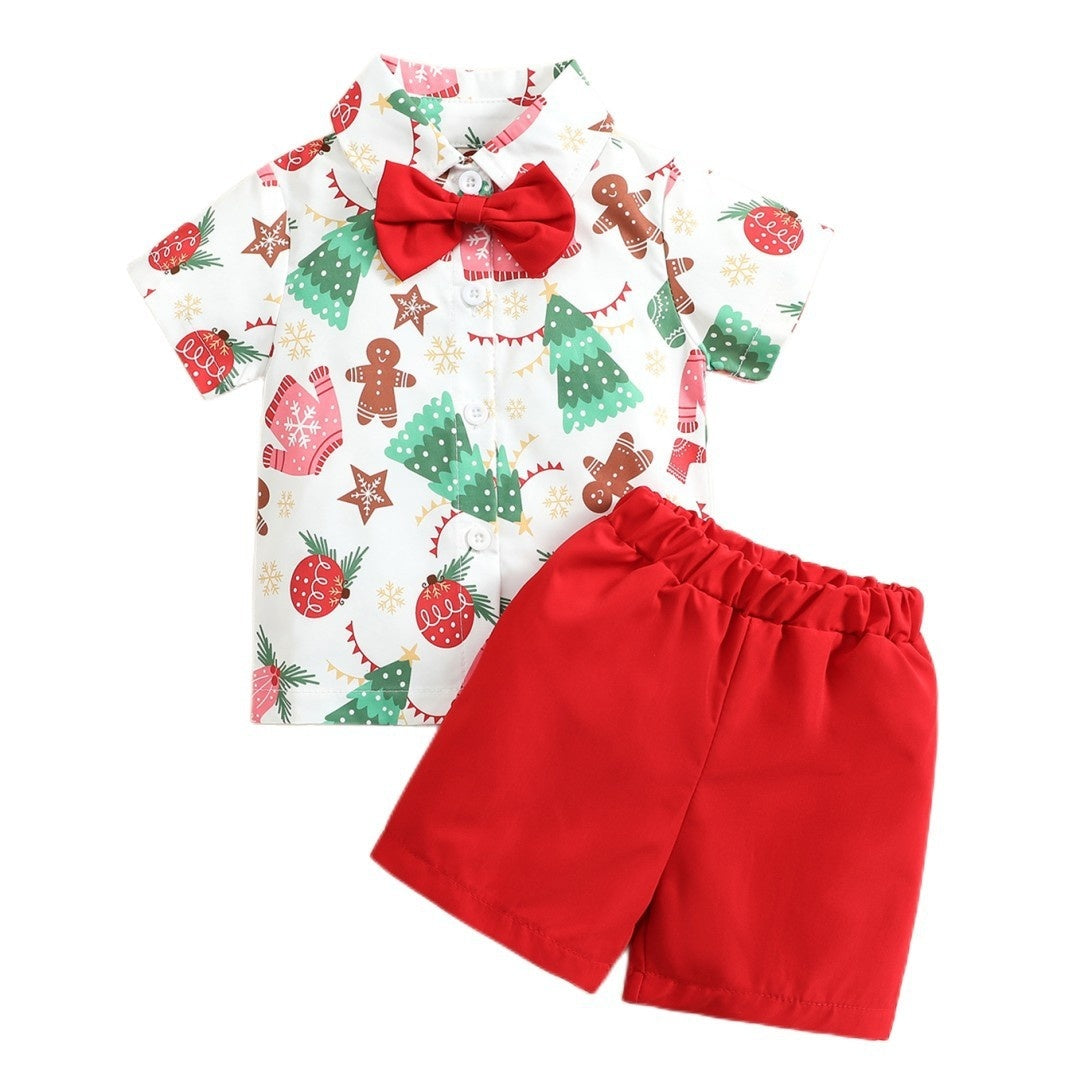 Children's Christmas Shirt Suit Cute Christmas Set