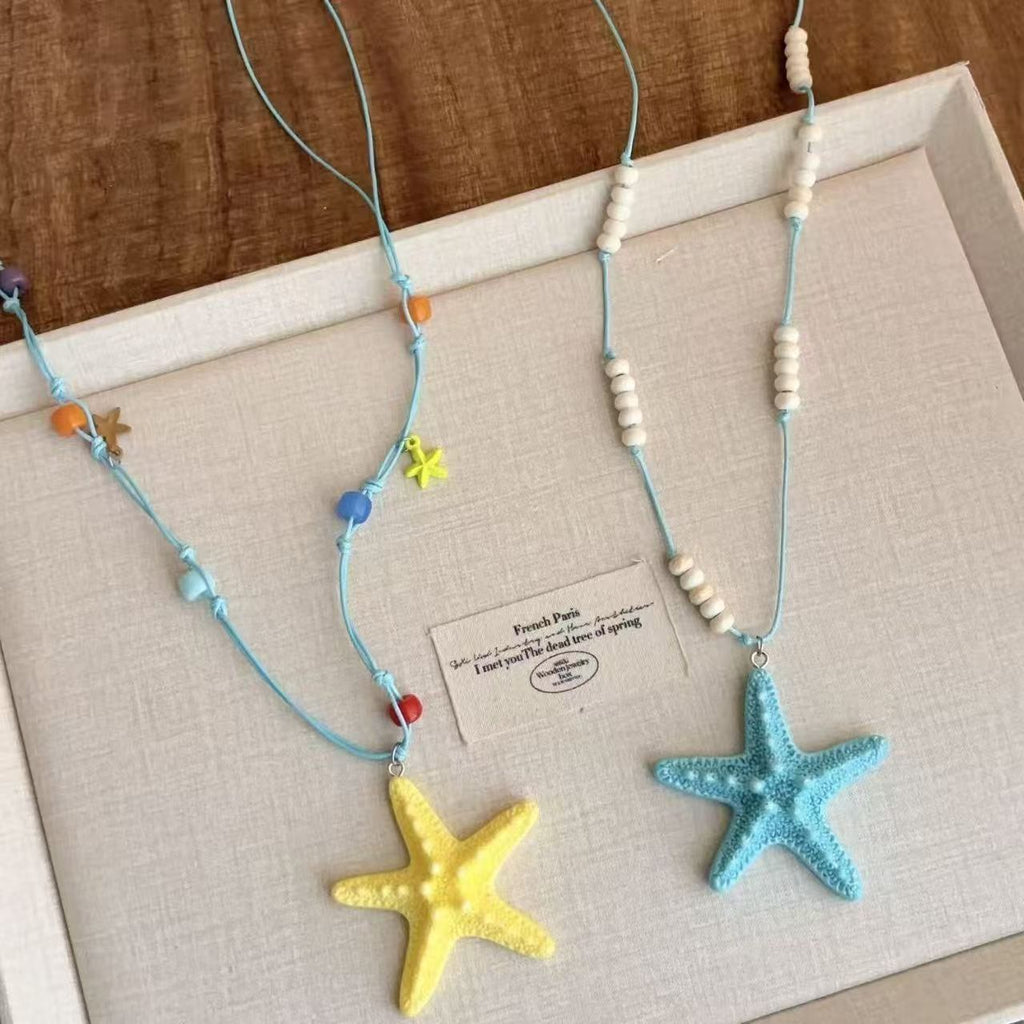 String Of Zhuhai Star Flower Hand-Woven Necklace For Women