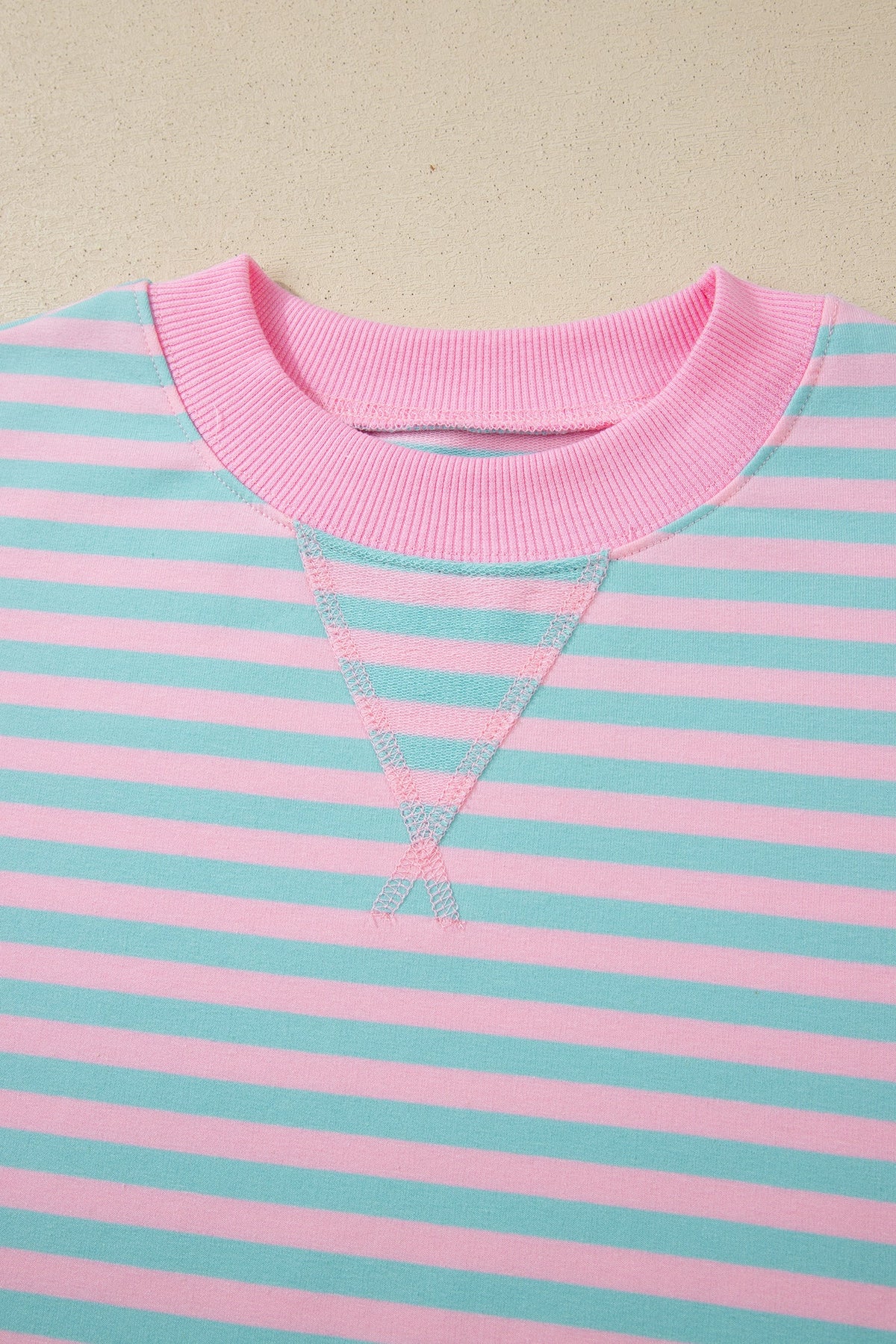 Stripe Colorblock Pullover & Pull-On Shorts Set