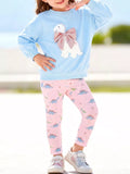 Children's Dinosaur Applique Sweatshirt and Printed Leggings Set
