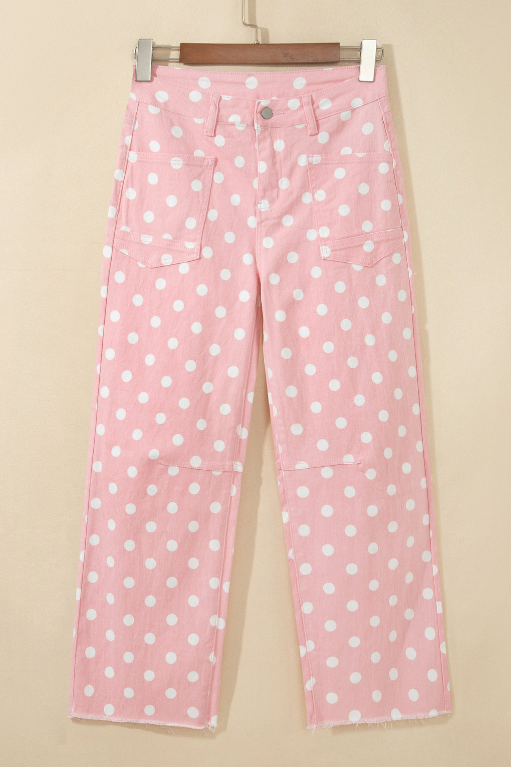 Sky Blue Polka Dot Casual Slim Fit Jeans