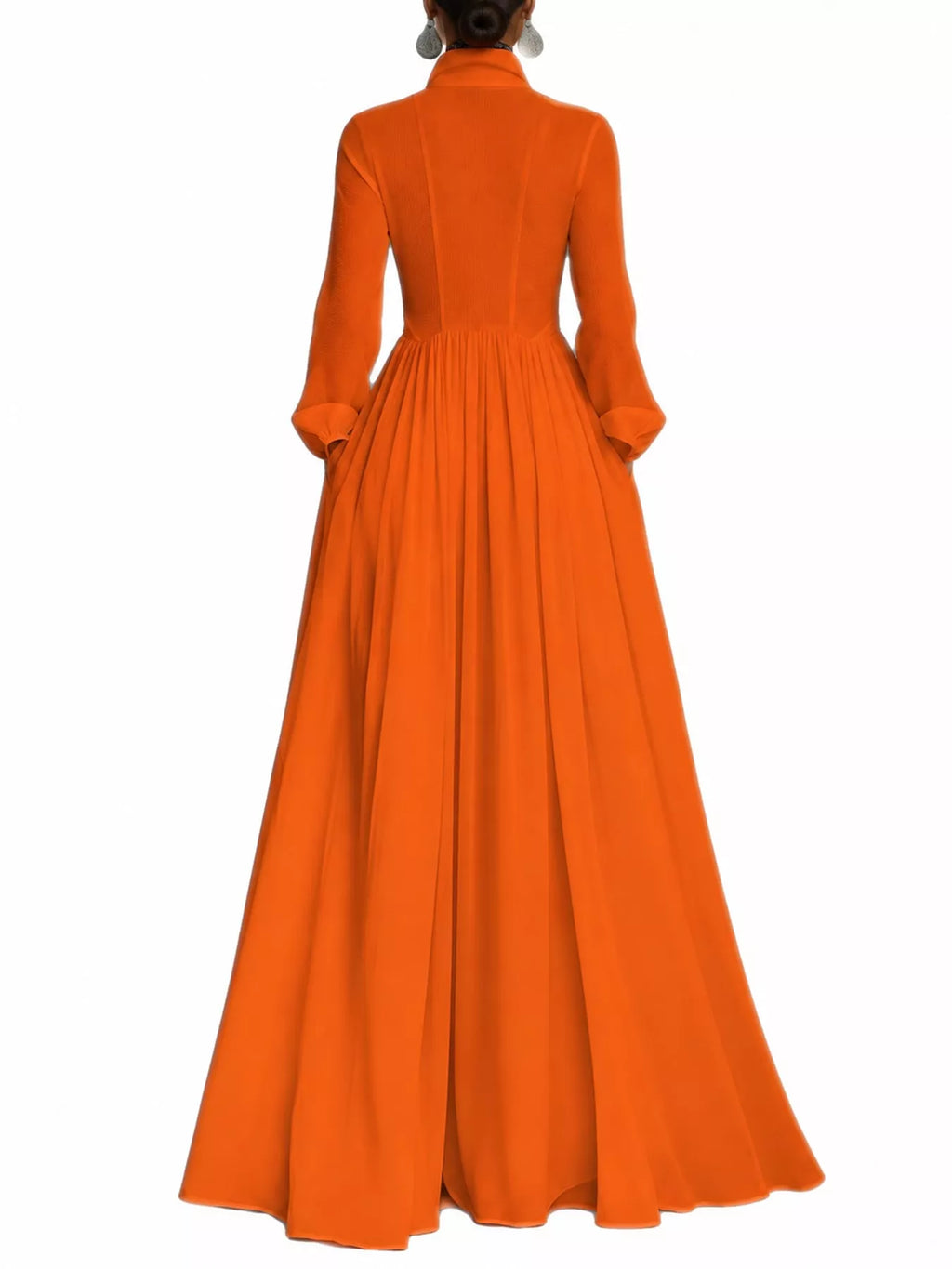 Full Size Long-Sleeve Button Front Maxi Dress Plus Size