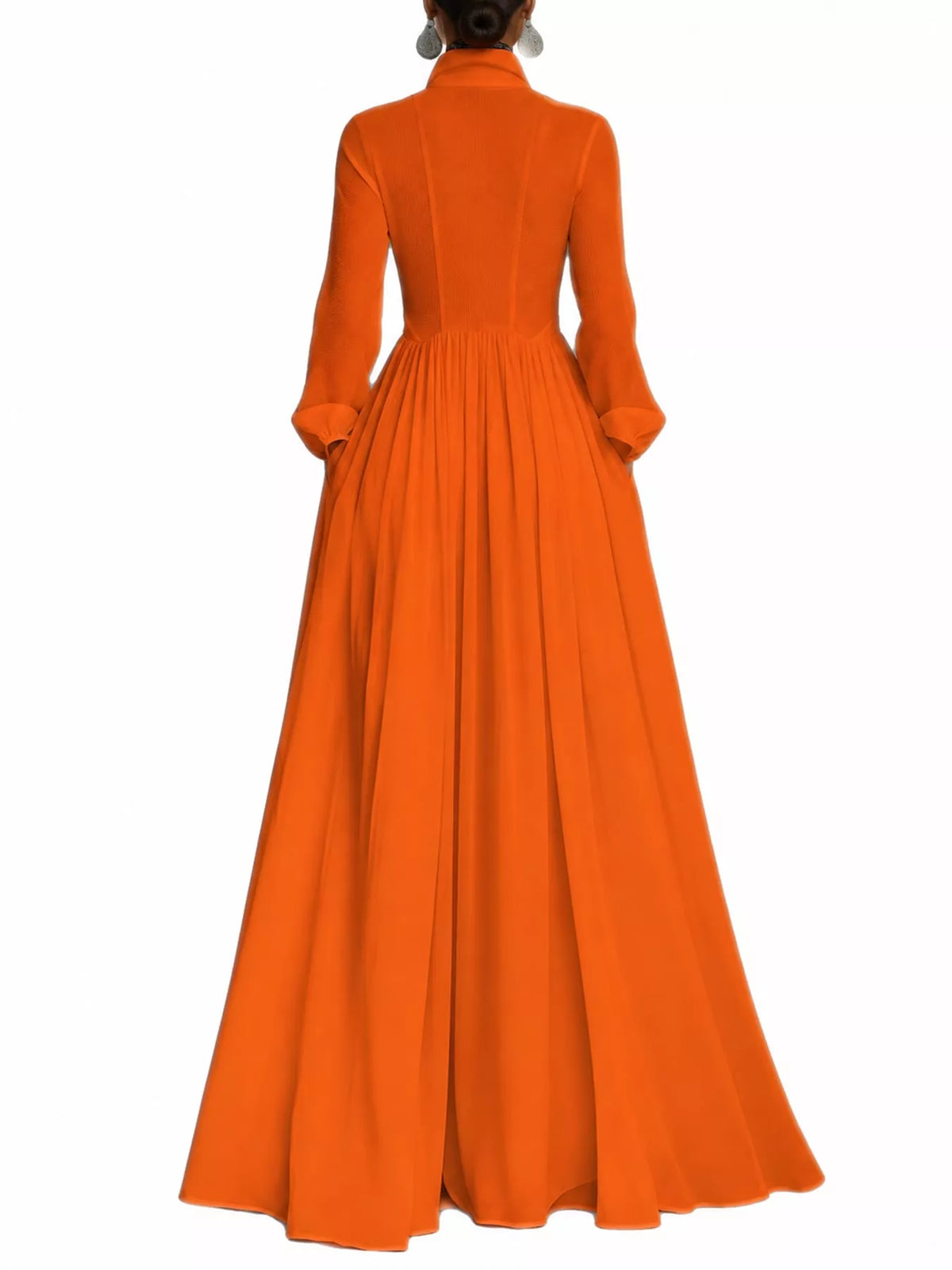 Full Size Long-Sleeve Button Front Maxi Dress Plus Size