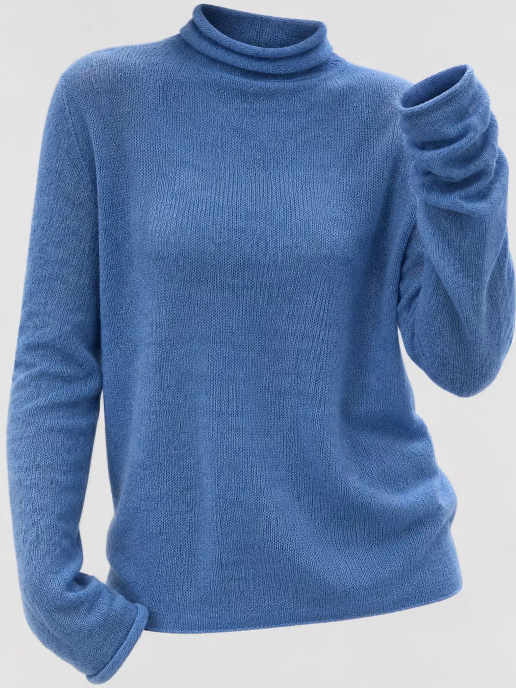 Sheer Turtleneck Knit Top