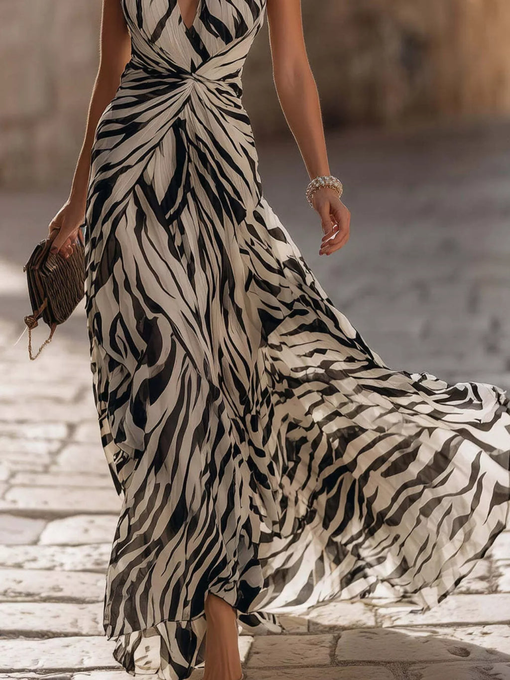 Halter Neck Ruched Maxi Dress