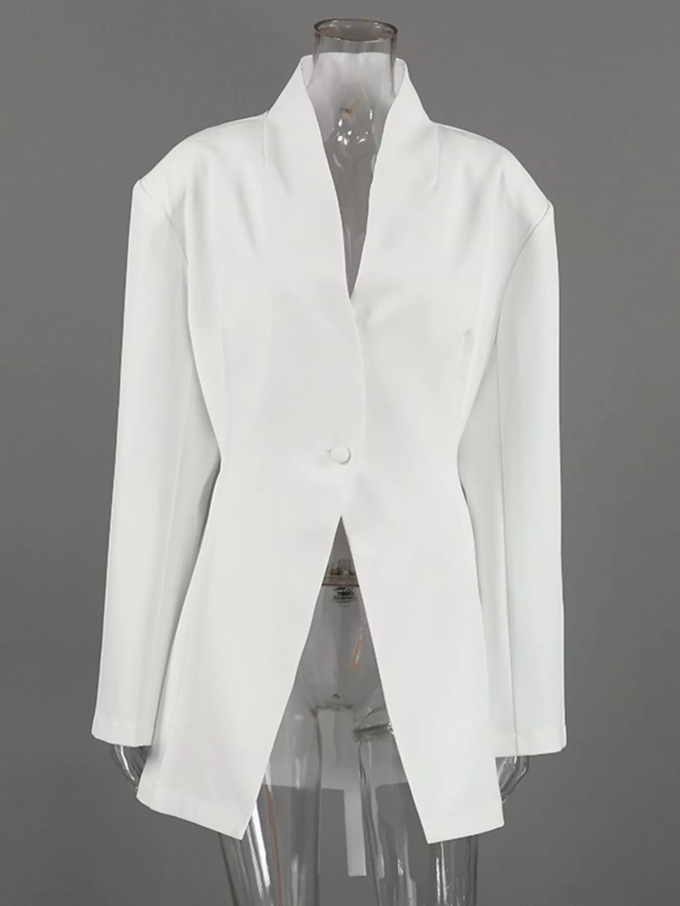 One Button Long Sleeve Blazer