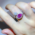 2 Carat Moissanite 925 Sterling Silver Bypass Ring
