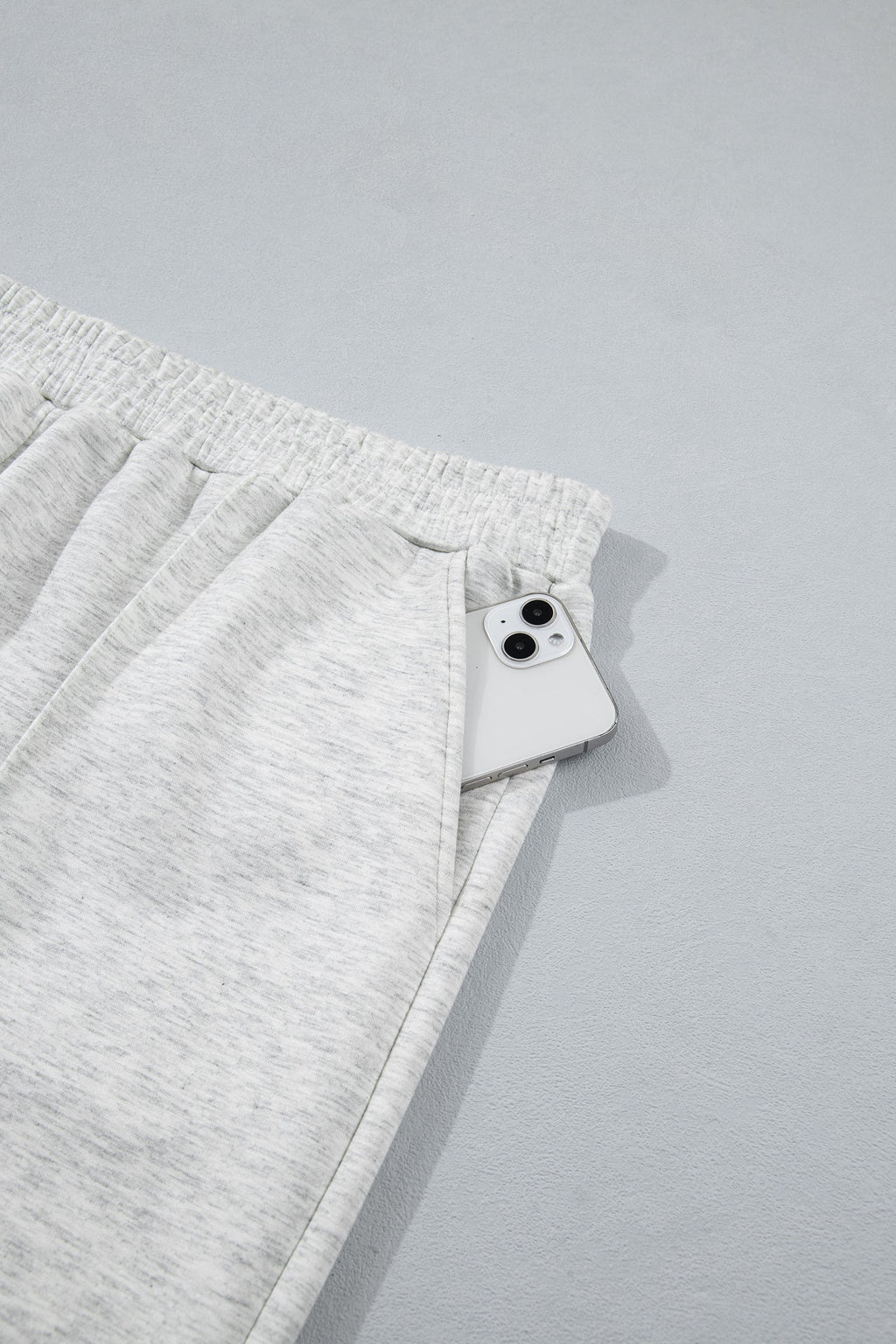 Light Grey Half Zip Polo Tee Loose Pants Plus Size 2pcs Outfit