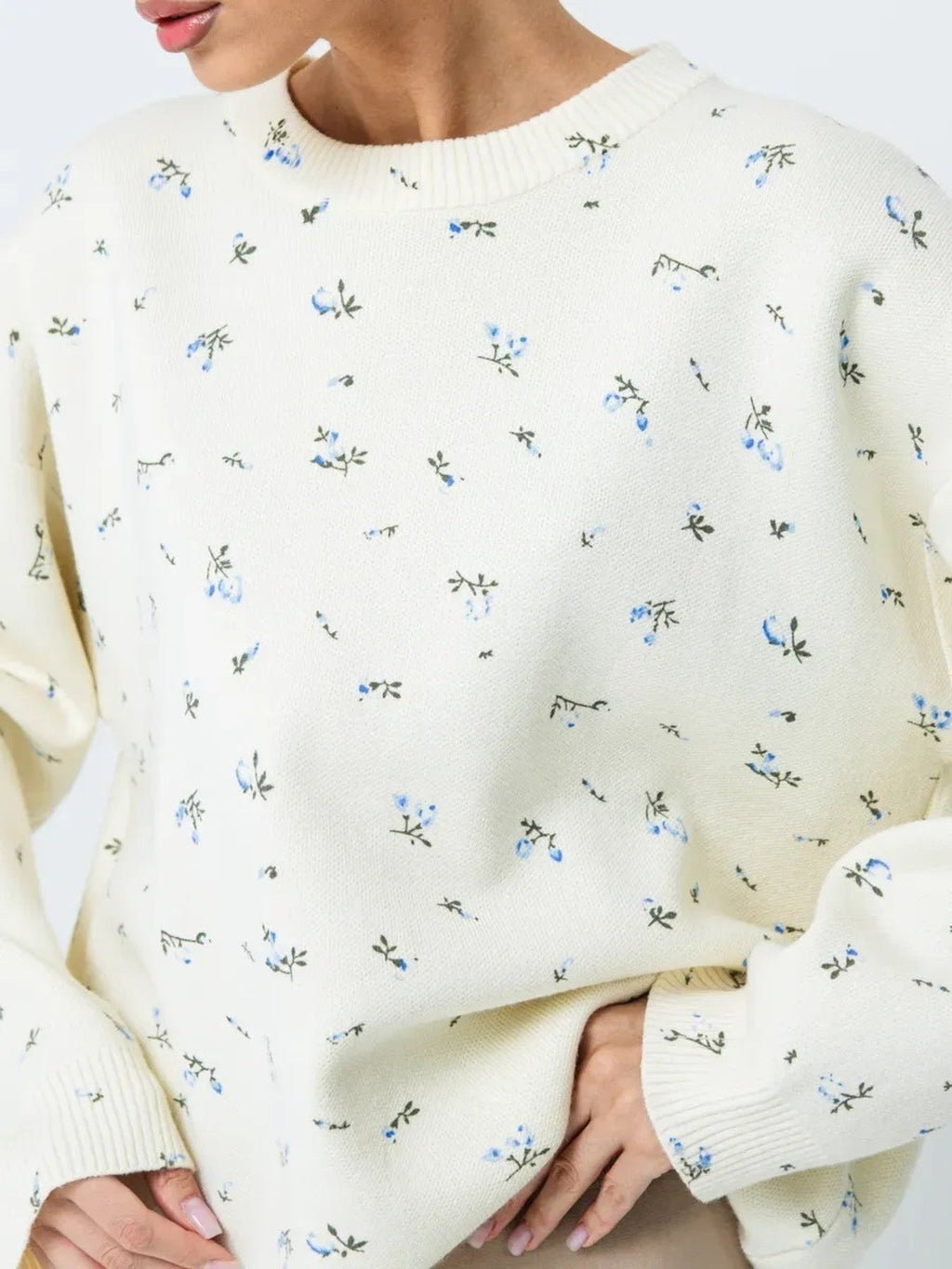 Floral Dropped Shoulder Oversized Sweater