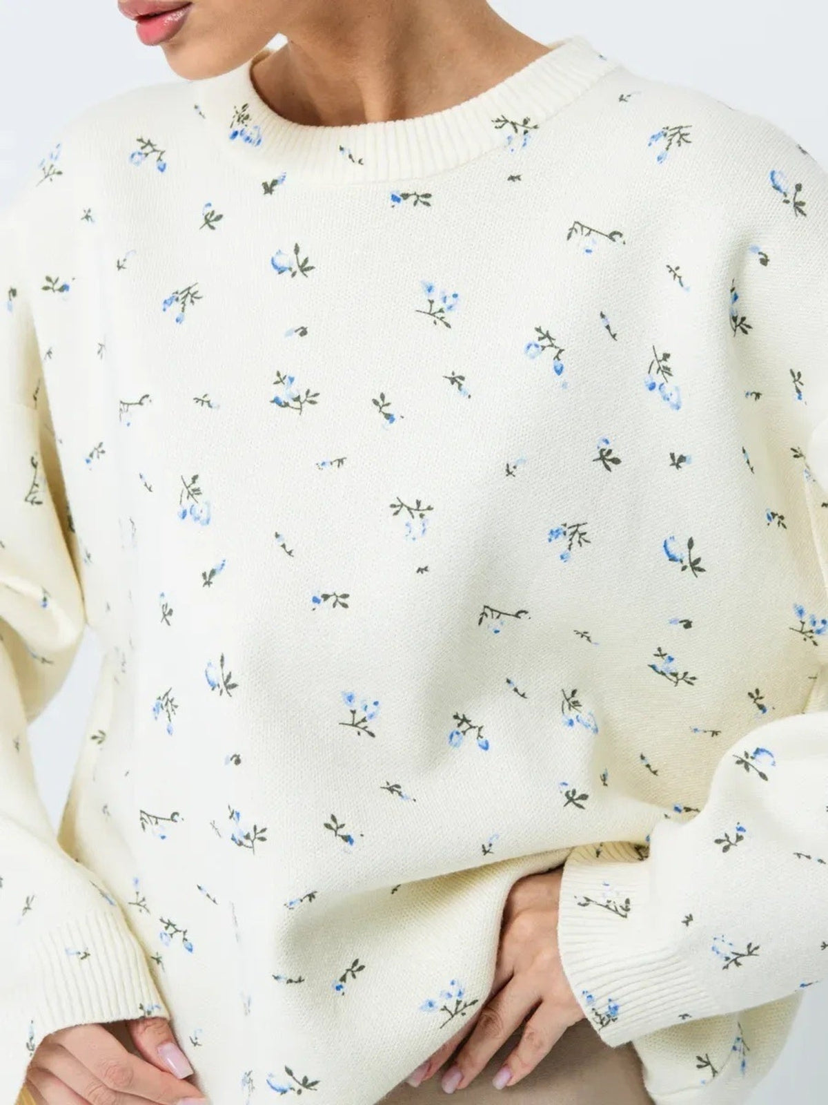 Floral Dropped Shoulder Oversized Sweater