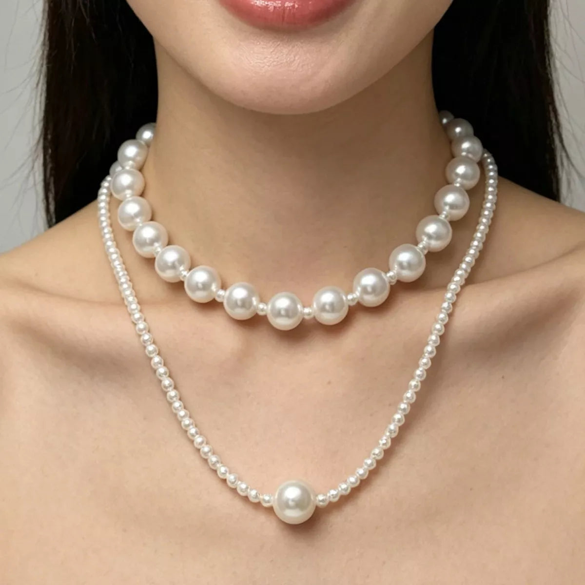 Elegant Double Layer Pearl Necklace