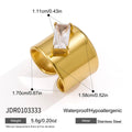 Wide Zircon Open Ring Collection