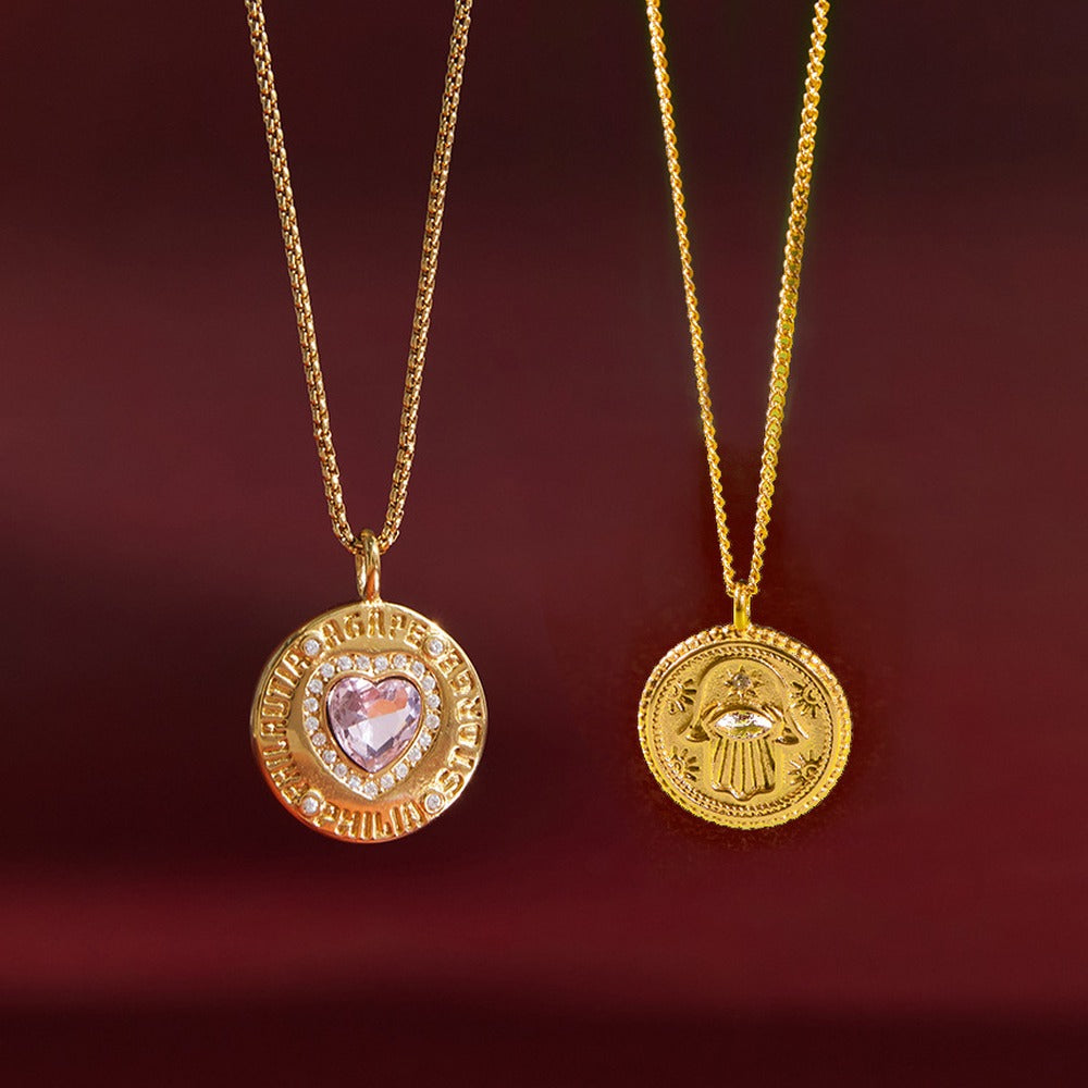 Coin Heart Pendant Necklace Collection