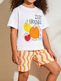 Children's Graphic Tee & Striped Shorts Set