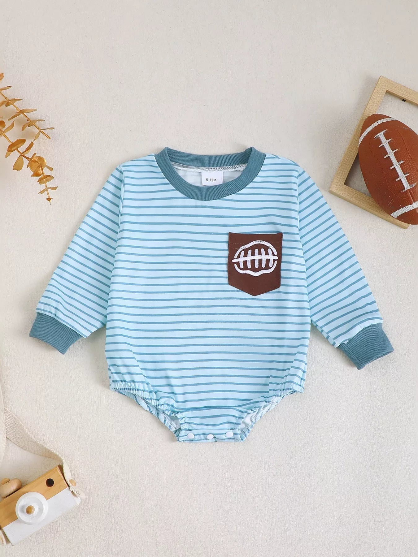 Children's Striped Long-Sleeve One-Piece