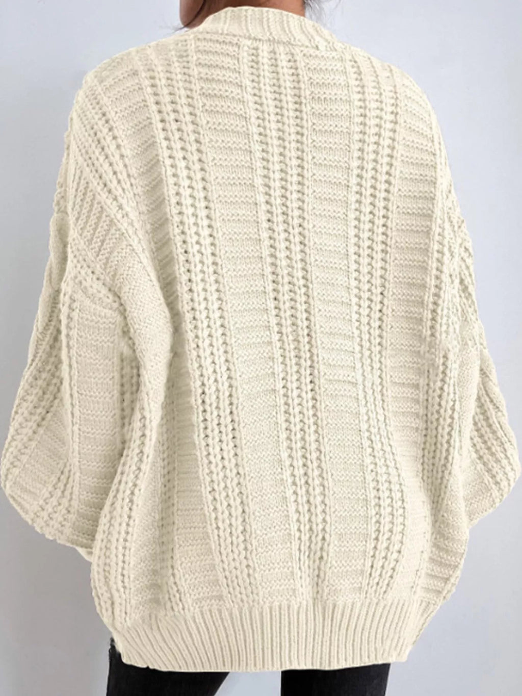 Cable Knit Button-Down Cardigan