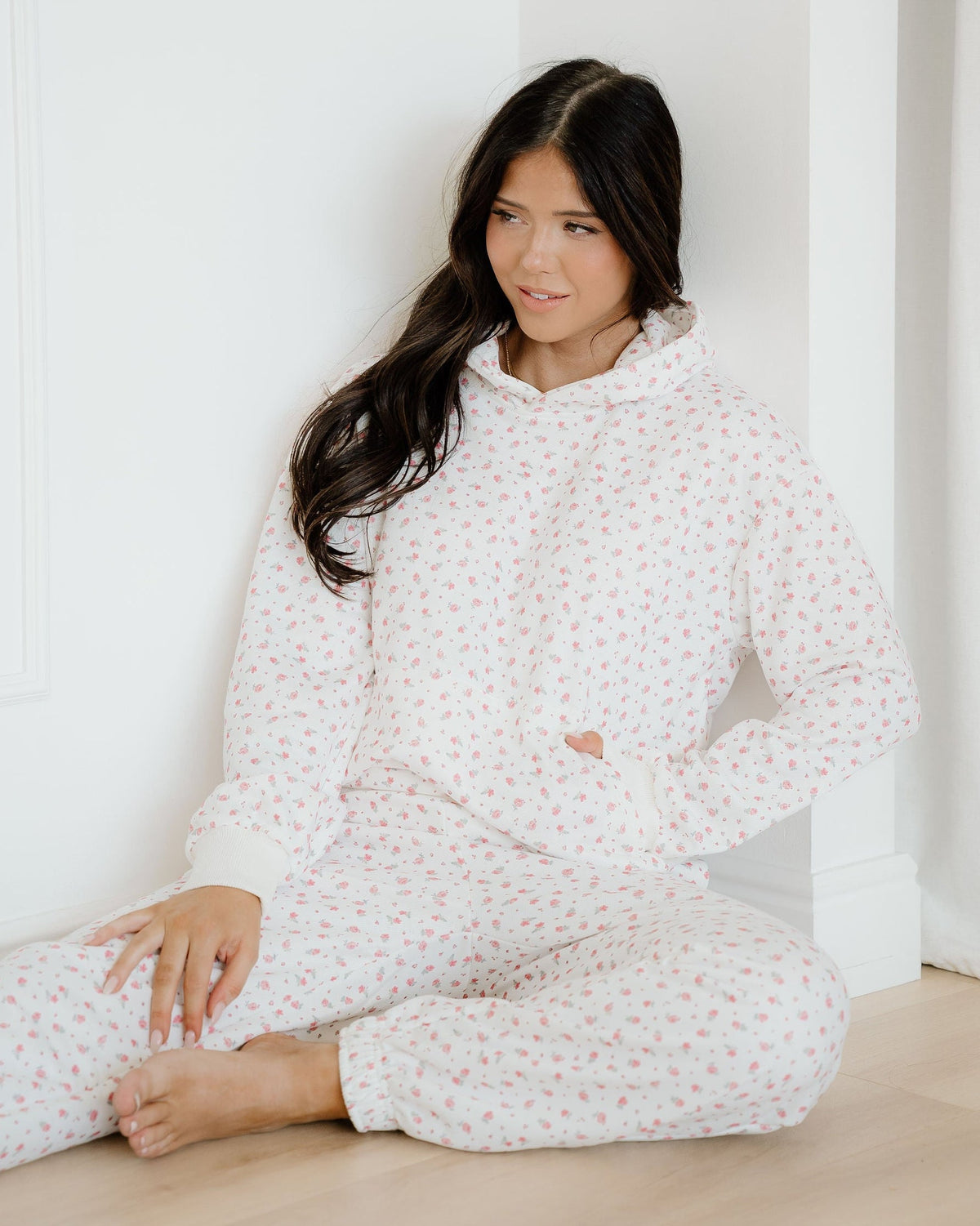 Rose Hoodie Sheath Sweatpants Set